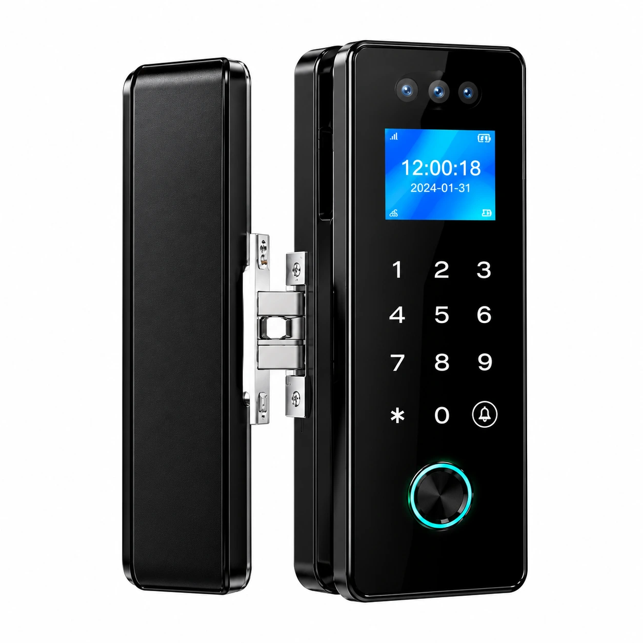 ShieldX WiFi Fingerprint Smart Glass Door Lock – 8 Unlock Options SI-G10