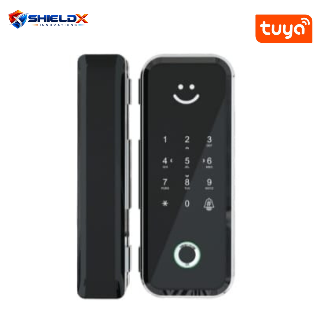 ShieldX WiFi Fingerprint Smart Glass Door Lock – 4 Unlock Options SI-G09
